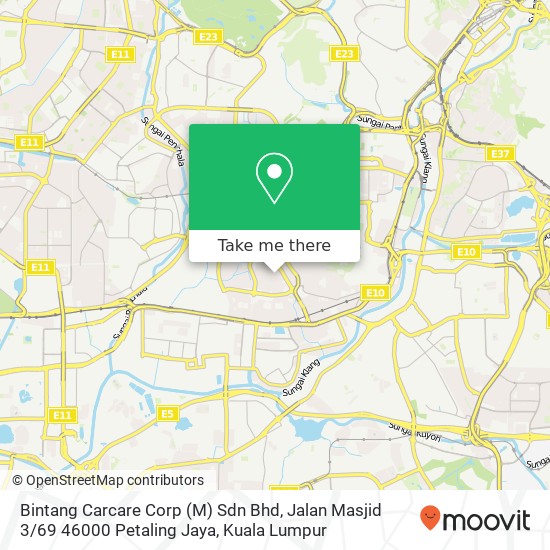 Bintang Carcare Corp (M) Sdn Bhd, Jalan Masjid 3 / 69 46000 Petaling Jaya map