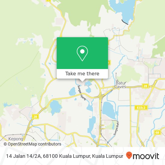 Peta 14 Jalan 14 / 2A, 68100 Kuala Lumpur