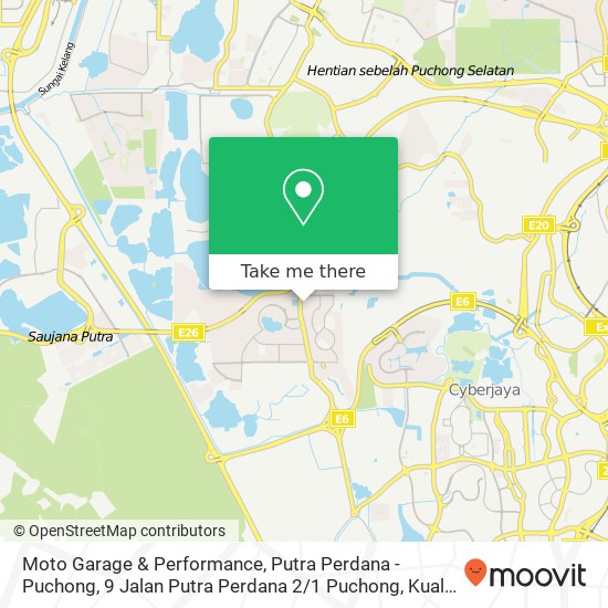 Peta Moto Garage & Performance, Putra Perdana - Puchong, 9 Jalan Putra Perdana 2 / 1 Puchong