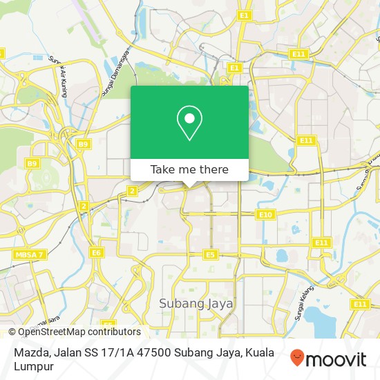 Mazda, Jalan SS 17 / 1A 47500 Subang Jaya map