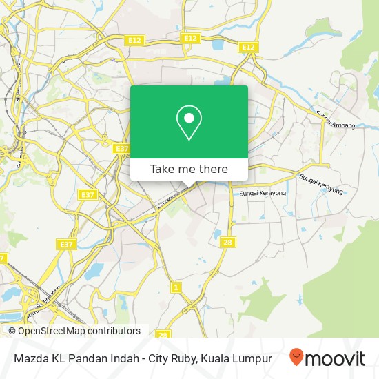 Peta Mazda KL Pandan Indah - City Ruby