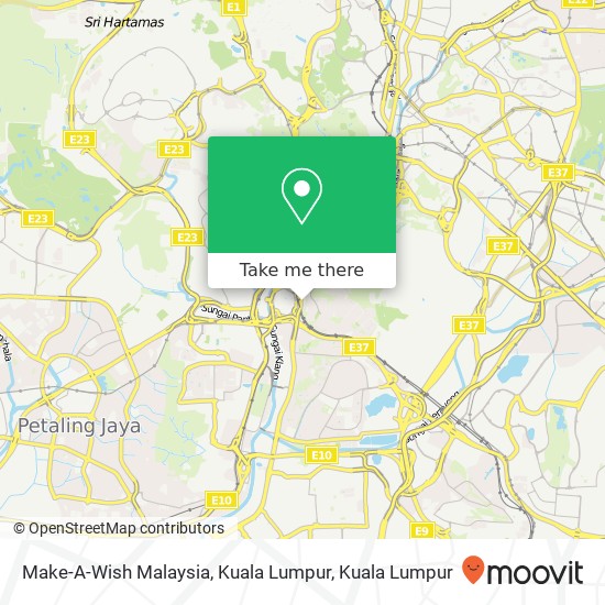 Make-A-Wish Malaysia, Kuala Lumpur map