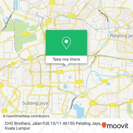 CHO Brothers, Jalan PJS 10 / 11 46150 Petaling Jaya map