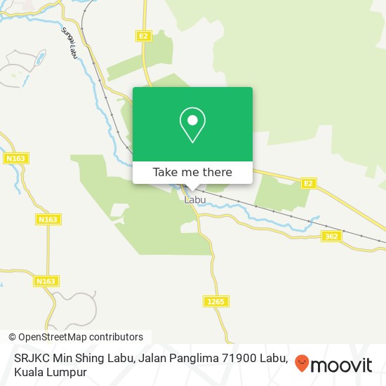 Peta SRJKC Min Shing Labu, Jalan Panglima 71900 Labu