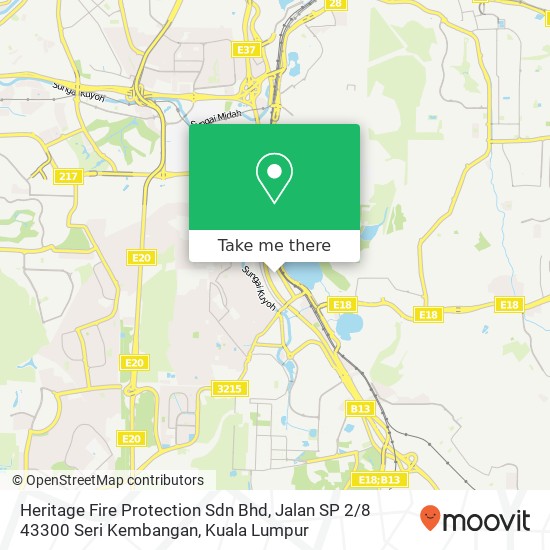 Peta Heritage Fire Protection Sdn Bhd, Jalan SP 2 / 8 43300 Seri Kembangan