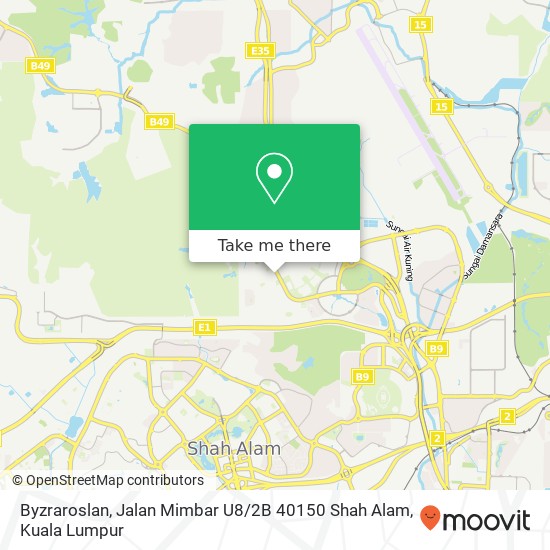 Peta Byzraroslan, Jalan Mimbar U8 / 2B 40150 Shah Alam