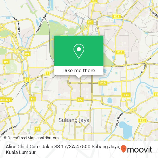 Alice Child Care, Jalan SS 17 / 3A 47500 Subang Jaya map