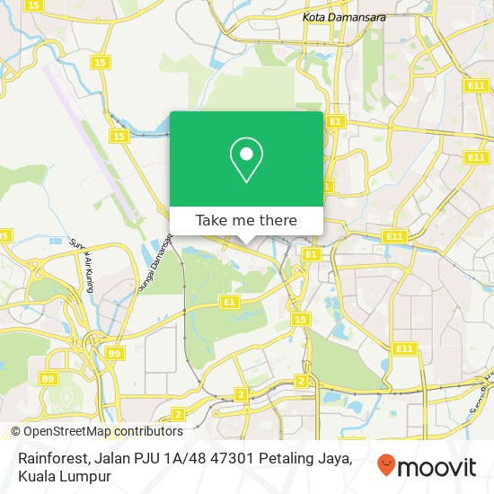 Peta Rainforest, Jalan PJU 1A / 48 47301 Petaling Jaya