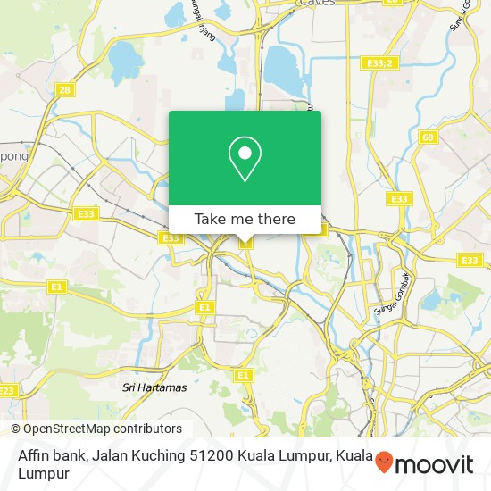 Affin bank, Jalan Kuching 51200 Kuala Lumpur map