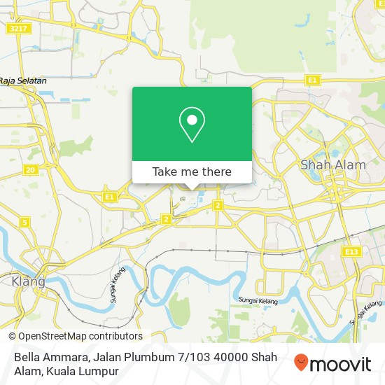Peta Bella Ammara, Jalan Plumbum 7 / 103 40000 Shah Alam