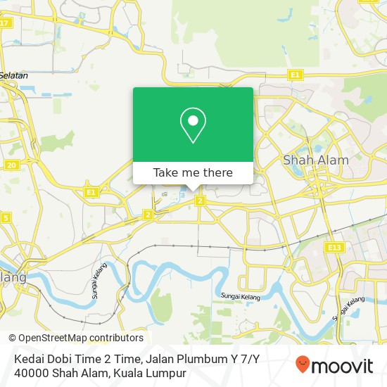 Kedai Dobi Time 2 Time, Jalan Plumbum Y 7 / Y 40000 Shah Alam map