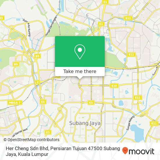 Her Cheng Sdn Bhd, Persiaran Tujuan 47500 Subang Jaya map