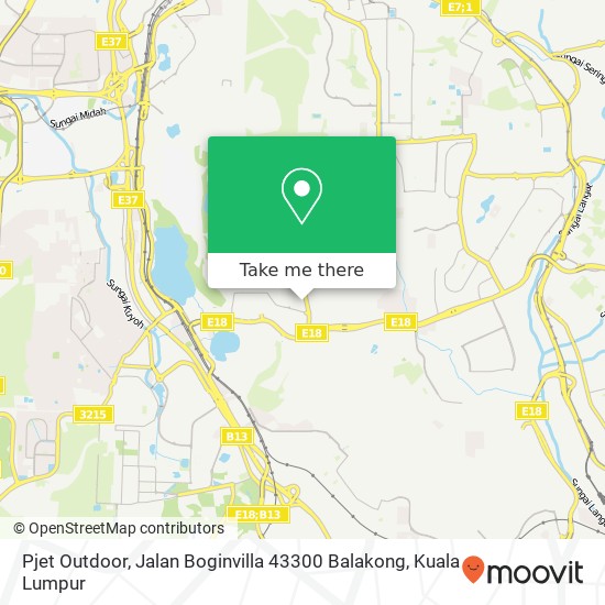 Peta Pjet Outdoor, Jalan Boginvilla 43300 Balakong