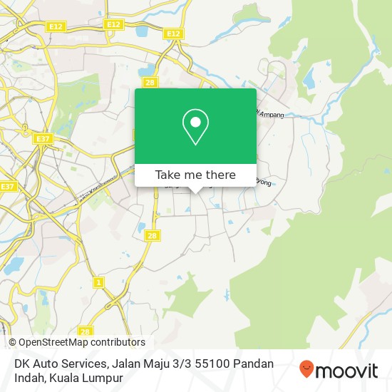 Peta DK Auto Services, Jalan Maju 3 / 3 55100 Pandan Indah