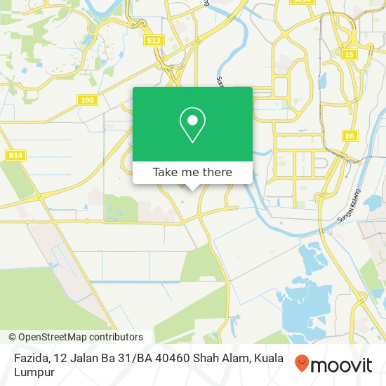 Peta Fazida, 12 Jalan Ba 31 / BA 40460 Shah Alam