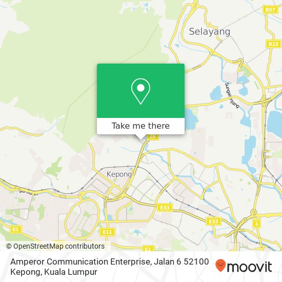 Peta Amperor Communication Enterprise, Jalan 6 52100 Kepong