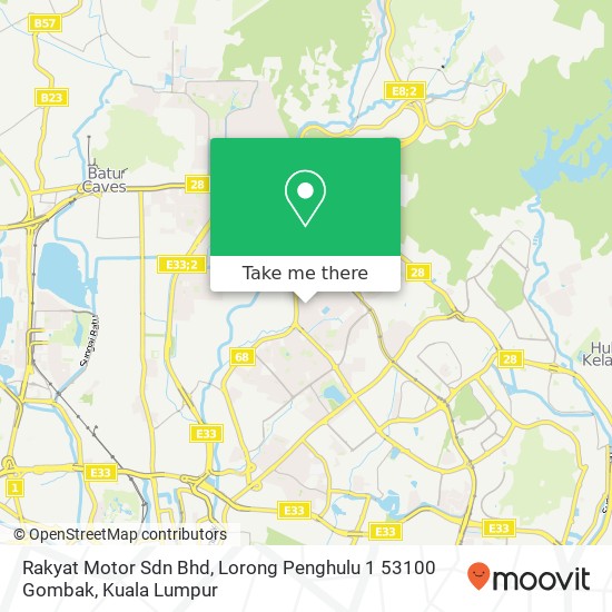 Rakyat Motor Sdn Bhd, Lorong Penghulu 1 53100 Gombak map