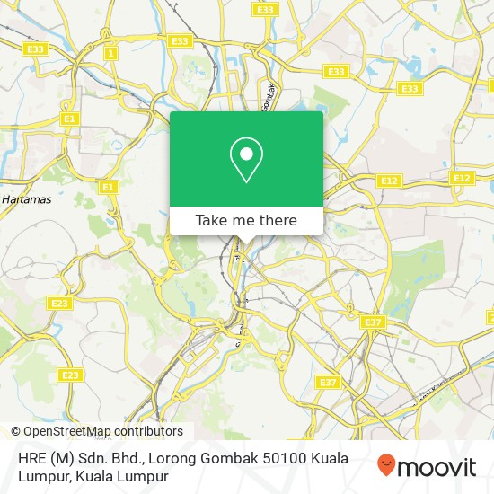 HRE (M) Sdn. Bhd., Lorong Gombak 50100 Kuala Lumpur map