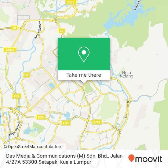 Das Media & Communications (M) Sdn. Bhd., Jalan 4 / 27A 53300 Setapak map