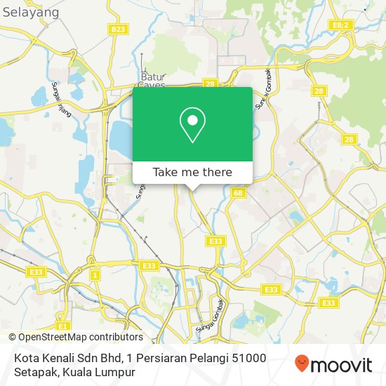 Peta Kota Kenali Sdn Bhd, 1 Persiaran Pelangi 51000 Setapak