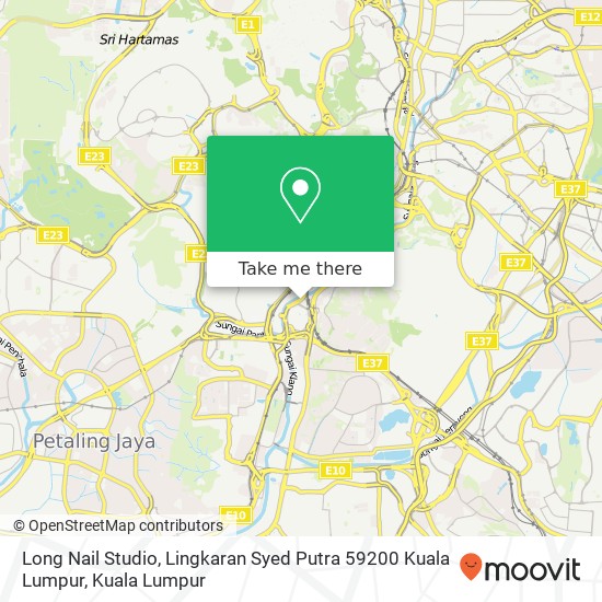 Peta Long Nail Studio, Lingkaran Syed Putra 59200 Kuala Lumpur