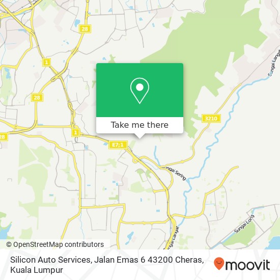 Peta Silicon Auto Services, Jalan Emas 6 43200 Cheras