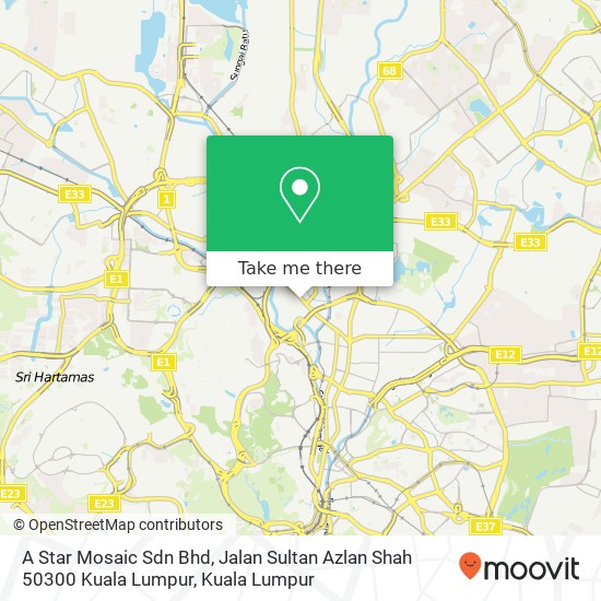A Star Mosaic Sdn Bhd, Jalan Sultan Azlan Shah 50300 Kuala Lumpur map