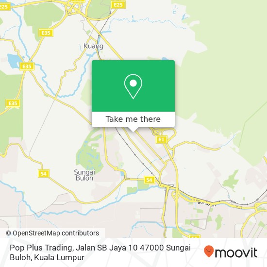 Pop Plus Trading, Jalan SB Jaya 10 47000 Sungai Buloh map