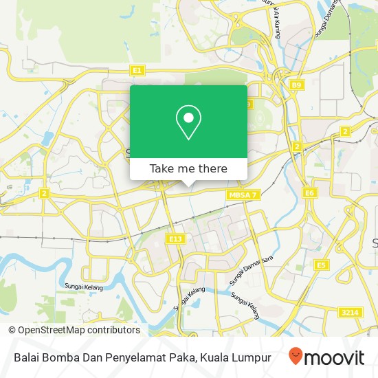 Balai Bomba Dan Penyelamat Paka map