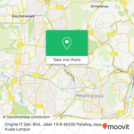 Peta Origine IT Sdn. Bhd., Jalan 19 / 8 46300 Petaling Jaya