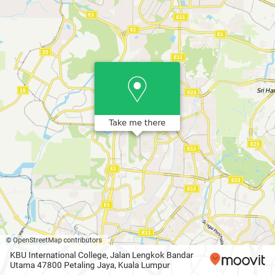 KBU International College, Jalan Lengkok Bandar Utama 47800 Petaling Jaya map