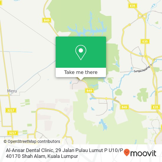 Peta Al-Ansar Dental Clinic, 29 Jalan Pulau Lumut P U10 / P 40170 Shah Alam