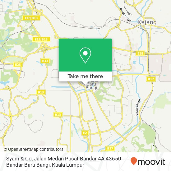 Syam & Co, Jalan Medan Pusat Bandar 4A 43650 Bandar Baru Bangi map