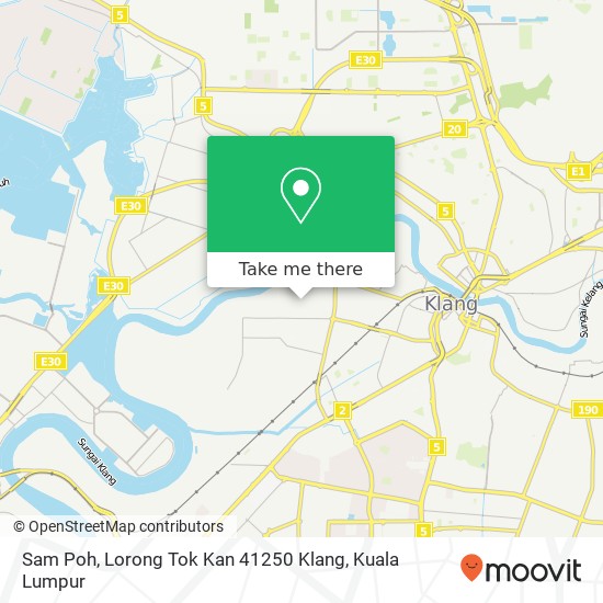 Peta Sam Poh, Lorong Tok Kan 41250 Klang