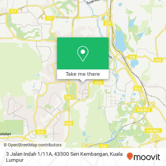 Peta 3 Jalan Indah 1 / 11A, 43300 Seri Kembangan