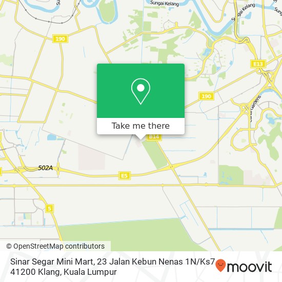 Peta Sinar Segar Mini Mart, 23 Jalan Kebun Nenas 1N / Ks7 41200 Klang