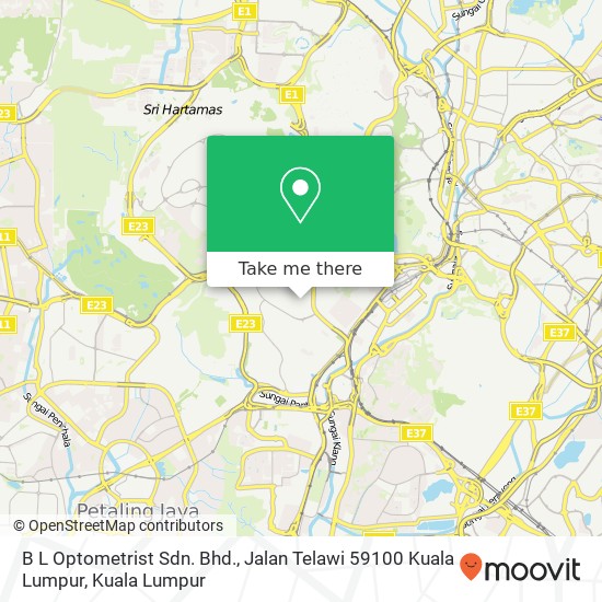 B L Optometrist Sdn. Bhd., Jalan Telawi 59100 Kuala Lumpur map