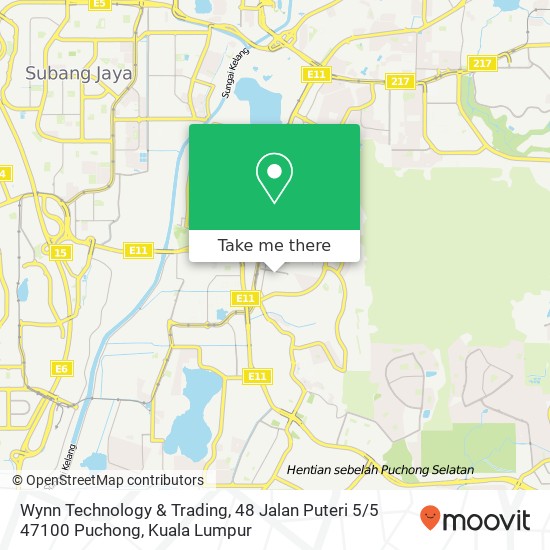 Peta Wynn Technology & Trading, 48 Jalan Puteri 5 / 5 47100 Puchong