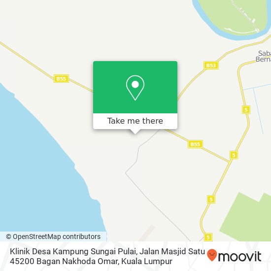 Klinik Desa Kampung Sungai Pulai, Jalan Masjid Satu 45200 Bagan Nakhoda Omar map