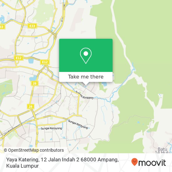 Yaya Katering, 12 Jalan Indah 2 68000 Ampang map