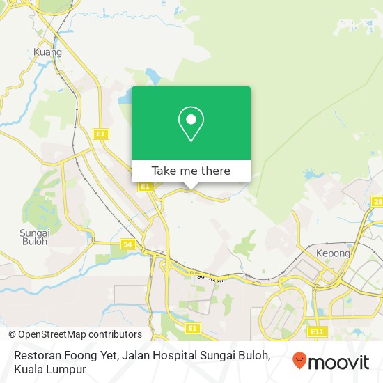 Peta Restoran Foong Yet, Jalan Hospital Sungai Buloh