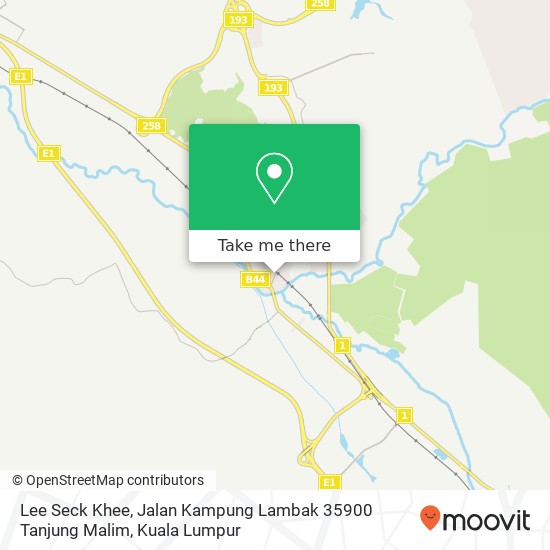 Peta Lee Seck Khee, Jalan Kampung Lambak 35900 Tanjung Malim