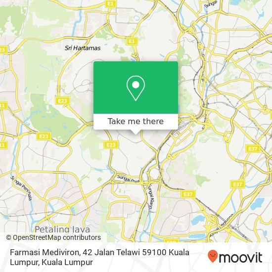 Farmasi Mediviron, 42 Jalan Telawi 59100 Kuala Lumpur map