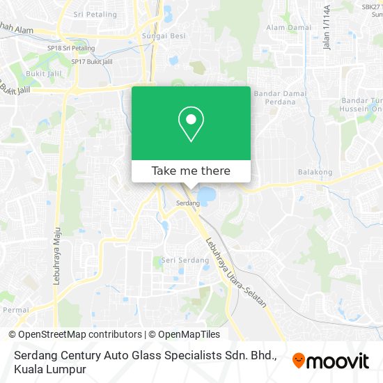 Peta Serdang Century Auto Glass Specialists Sdn. Bhd.