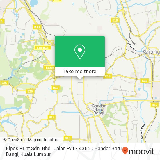 Elpos Print Sdn. Bhd., Jalan P / 17 43650 Bandar Baru Bangi map