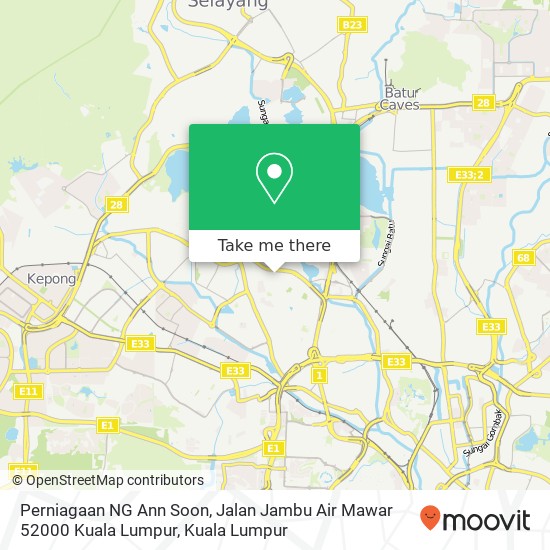 Perniagaan NG Ann Soon, Jalan Jambu Air Mawar 52000 Kuala Lumpur map