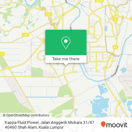 Peta Kappa Fluid Power, Jalan Anggerik Mokara 31 / 47 40460 Shah Alam