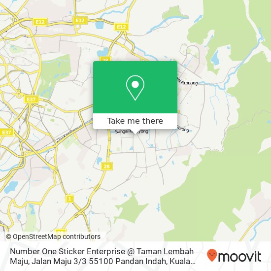 Number One Sticker Enterprise @ Taman Lembah Maju, Jalan Maju 3 / 3 55100 Pandan Indah map