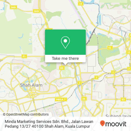 Peta Minda Marketing Services Sdn. Bhd., Jalan Lawan Pedang 13 / 27 40100 Shah Alam