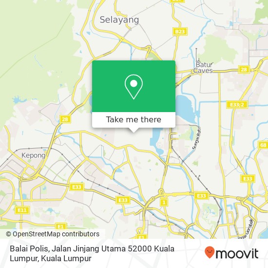 Peta Balai Polis, Jalan Jinjang Utama 52000 Kuala Lumpur